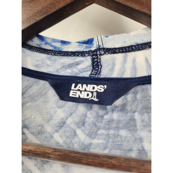 Lands' End Blue Tie Dye Open Front Cardigan - Size Large - Picture 3 of 4